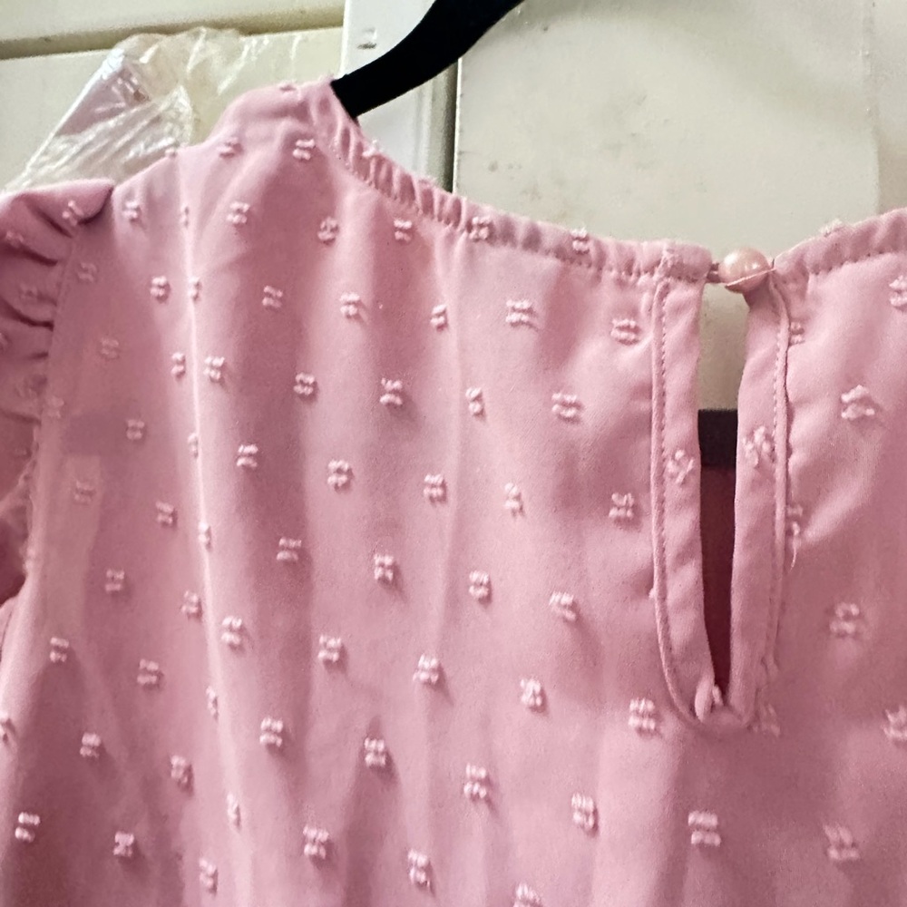 Pink Embroidered Ruffle Sleeve Blouse 2XL - Picture 4 of 5
